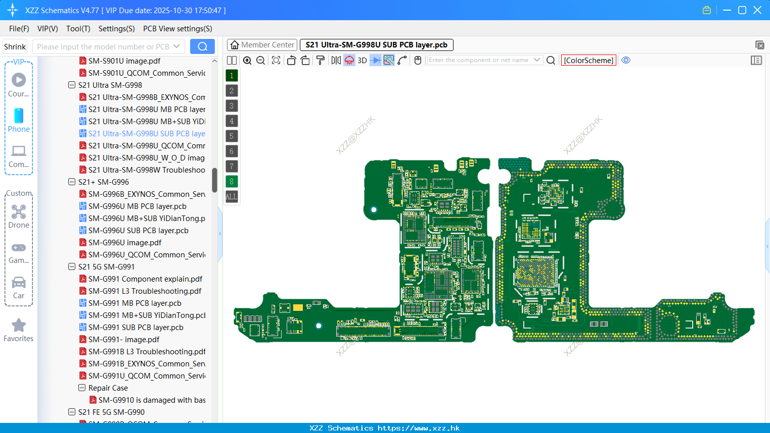 Samsung S21 Ultra-SM-G998U SUB PCB Layer